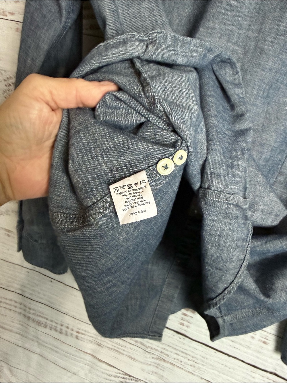 J. Crew Blue Chambray Button-Down Shirt - Picture 7 of 10